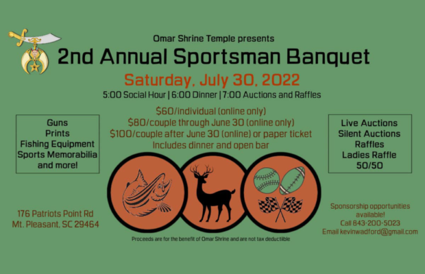 Grab Your Ticket for the 2nd Annual Sportsman Banquet – July 30