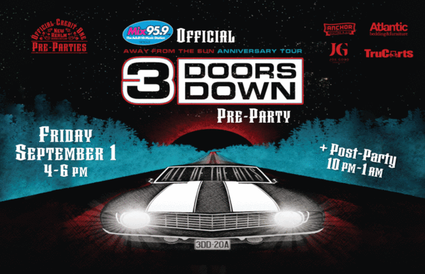 Join Us for the Official 3 Doors Down Pre-Party – Sept. 1